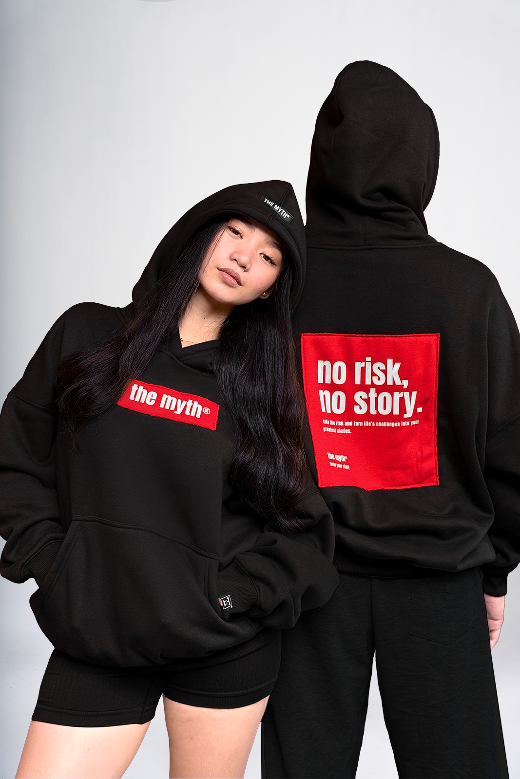 NO RISK NO STORY OVERSIZED HOODIE - BLACK