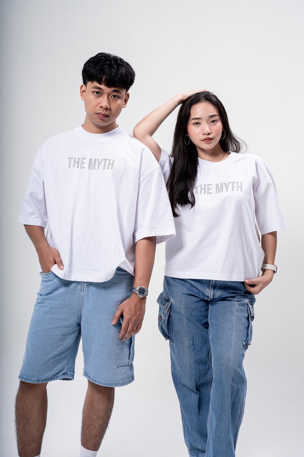 OG LOGO BOXY FIT CROPPED TEE - WHITE
