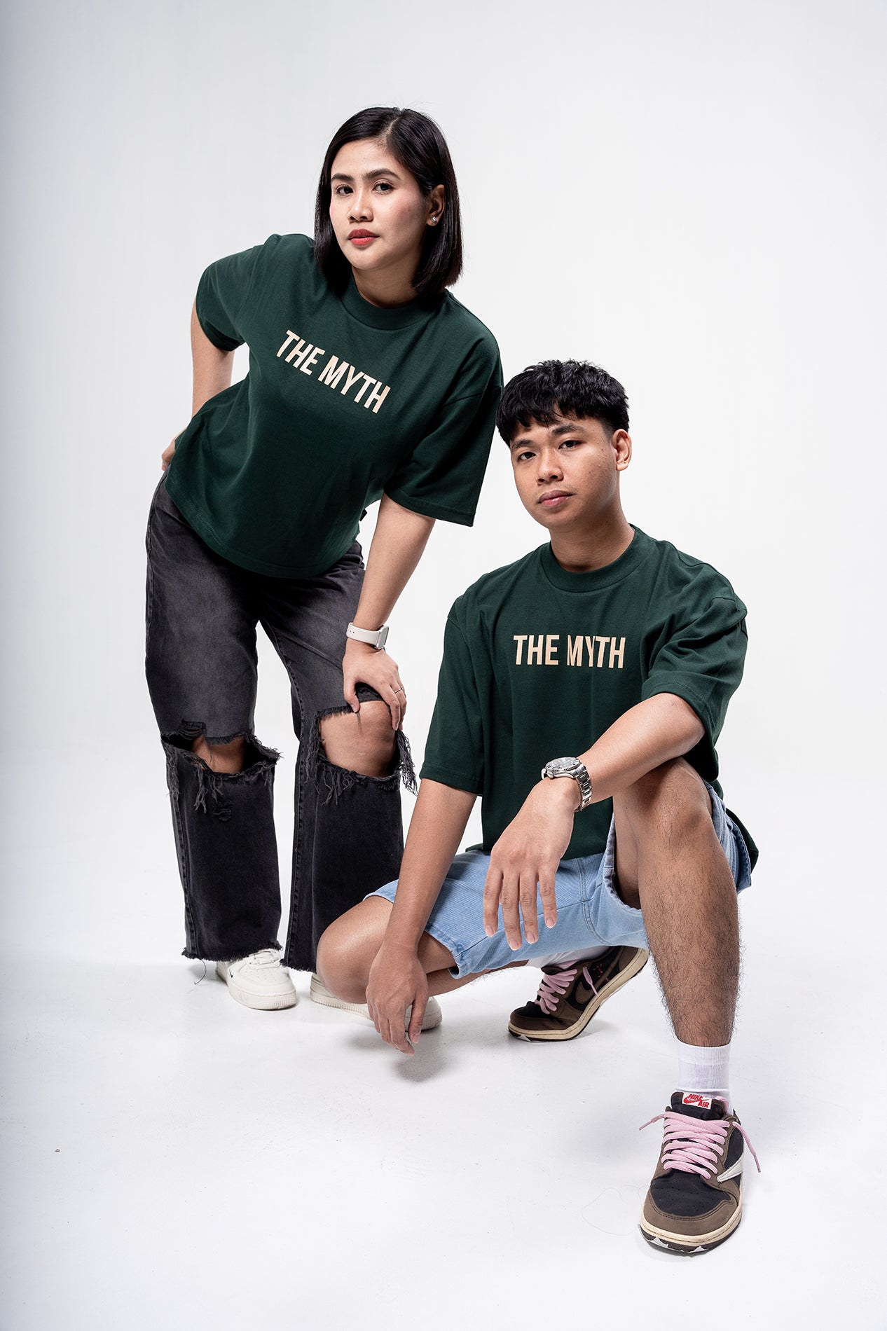 OG LOGO BOXY FIT CROPPED TEE - MOSS GREEN