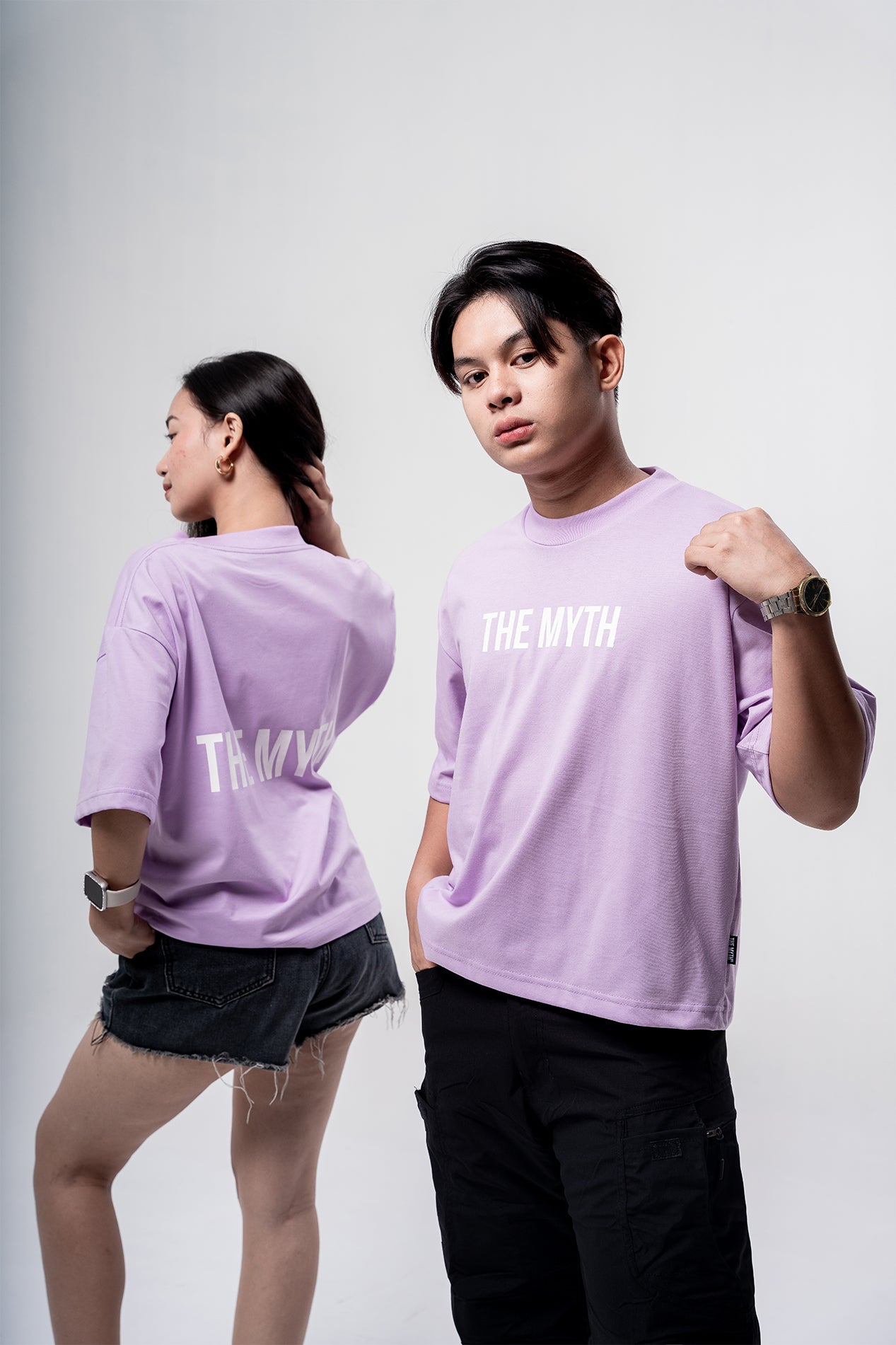 OG LOGO BOXY FIT CROPPED TEE - LILAC