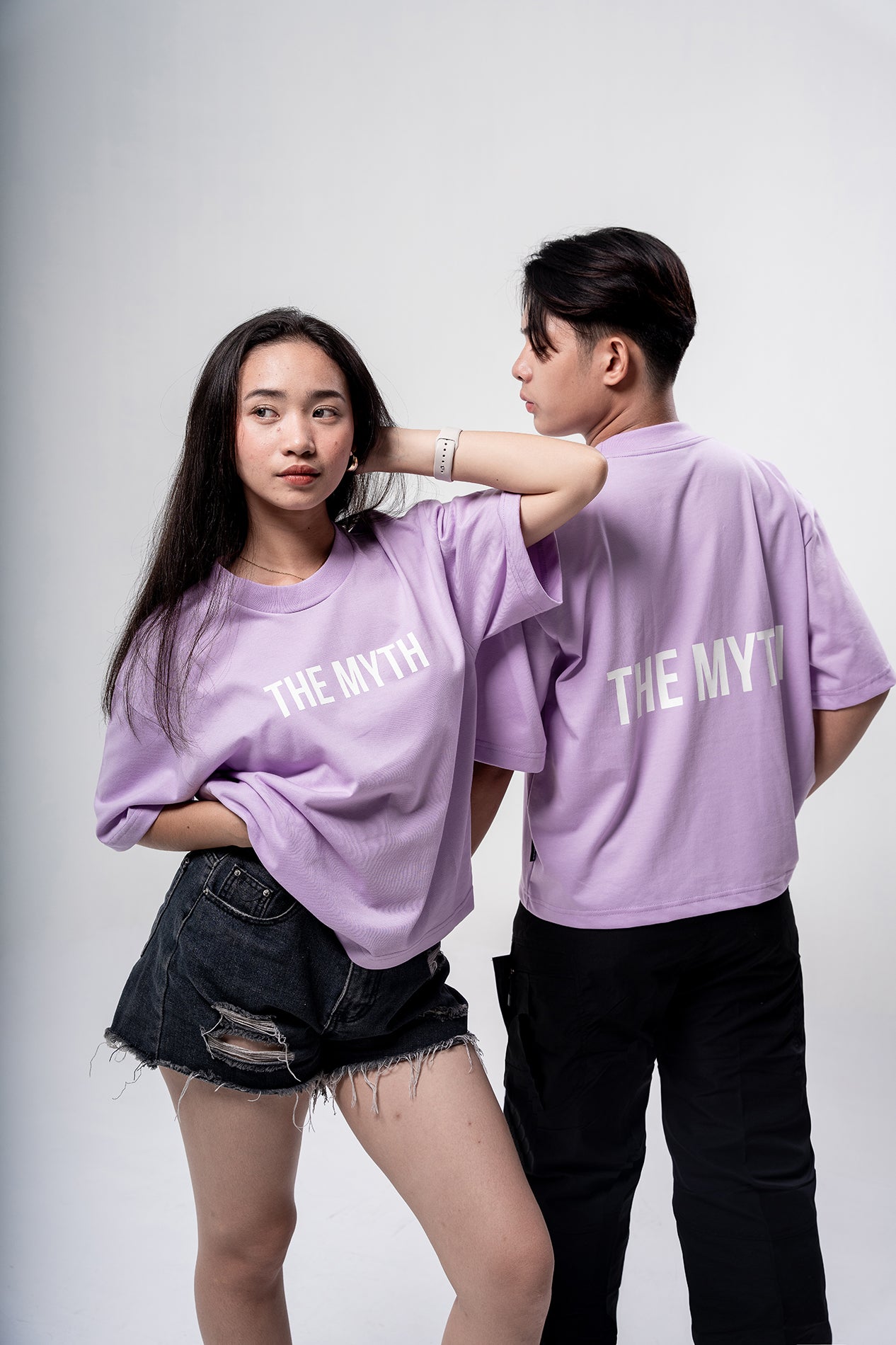 OG LOGO BOXY FIT CROPPED TEE - LILAC