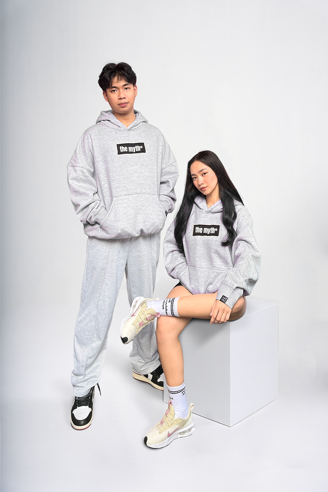 NO RISK NO STORY OVERSIZED HOODIE - LIGHT GRAY