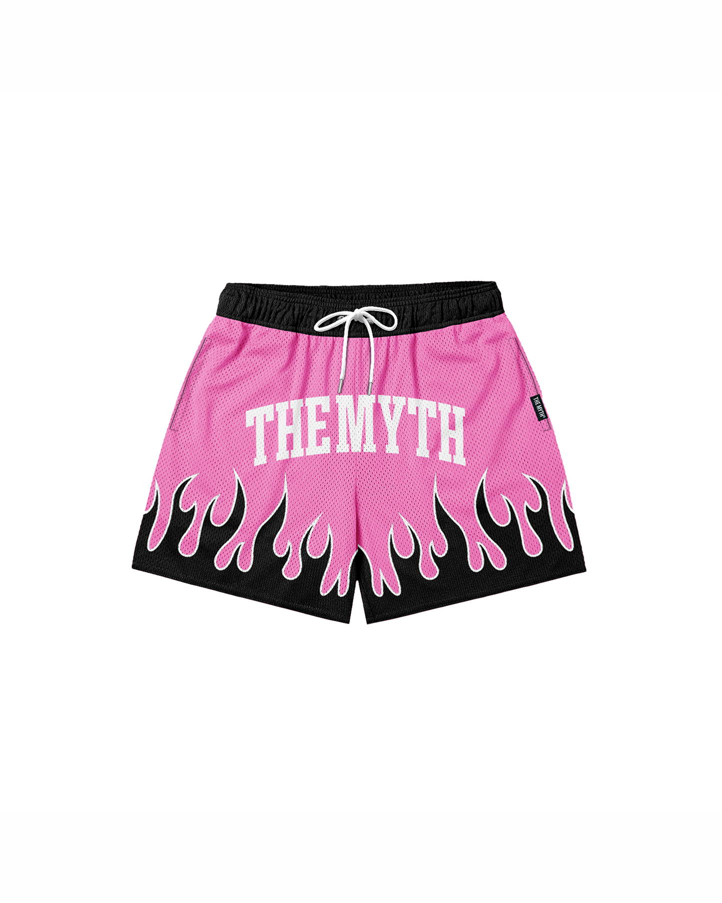PINK FLAMES MESH SHORTS