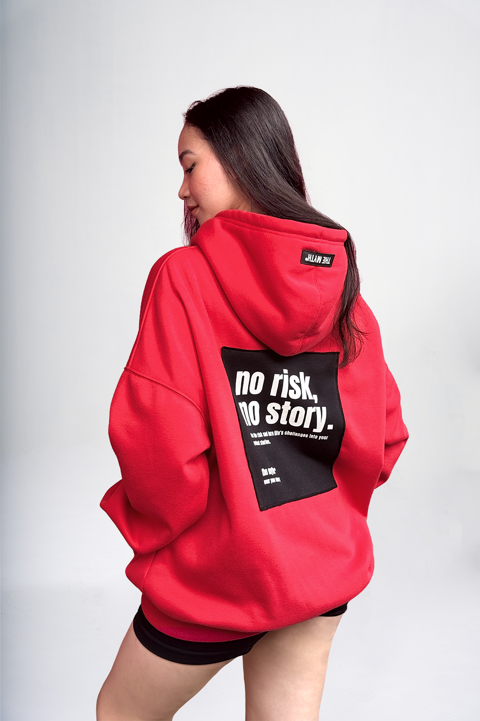 NO RISK NO STORY OVERSIZED HOODIE - RED