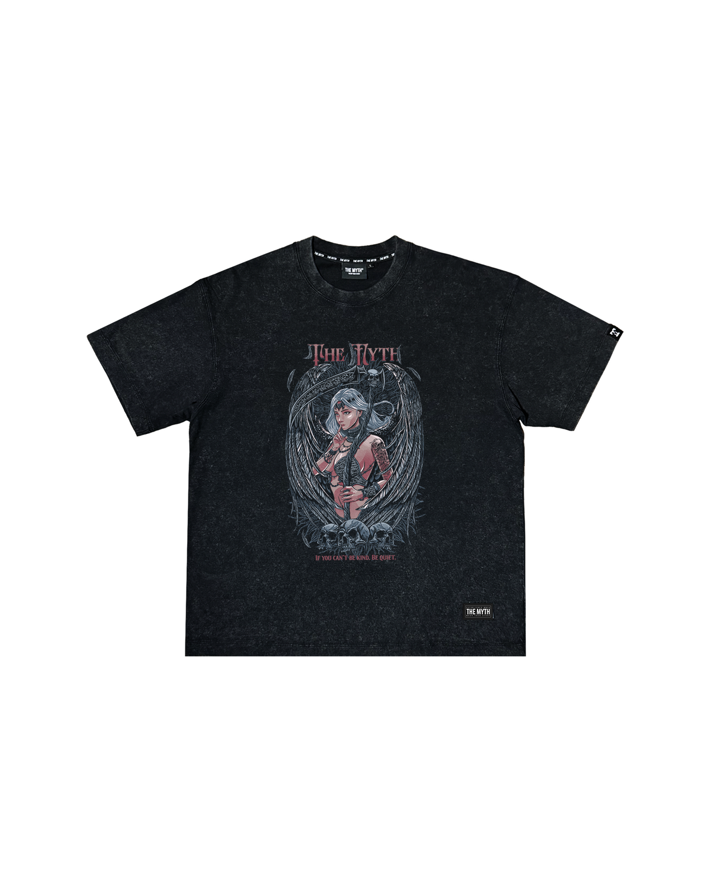 ANGEL ACID WASH BLACK TEE