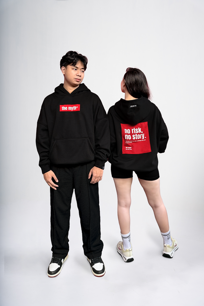 NO RISK NO STORY OVERSIZED HOODIE - BLACK
