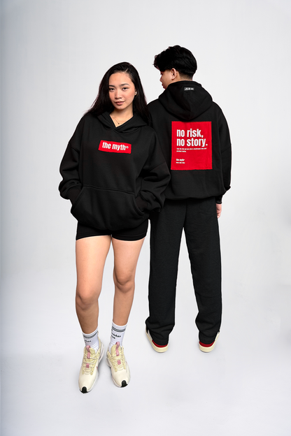 NO RISK NO STORY OVERSIZED HOODIE - BLACK