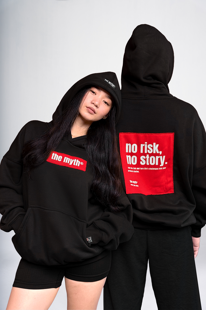 NO RISK NO STORY OVERSIZED HOODIE - BLACK