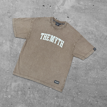 THE MYTH ARC ACID WASH COFFEE BROWN TEE