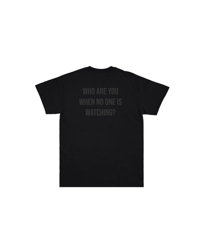 EMBOSSED PRINT TEE - BLACK