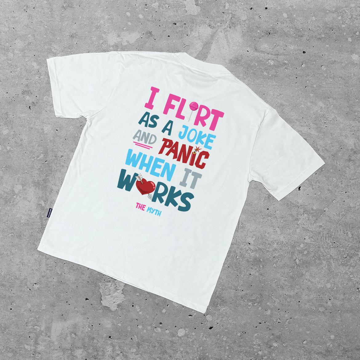 FLIRT AND PANIC TEE - WHITE