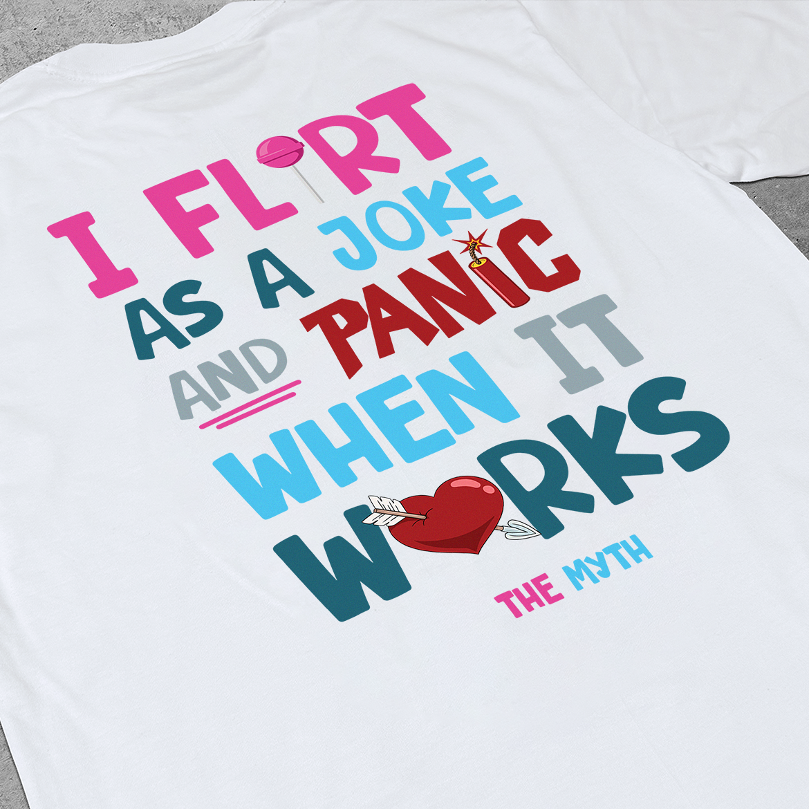 FLIRT AND PANIC TEE - WHITE