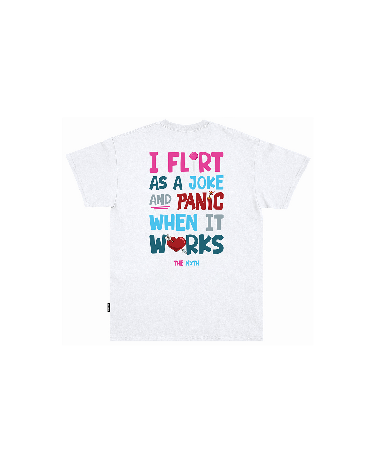 FLIRT AND PANIC TEE - WHITE