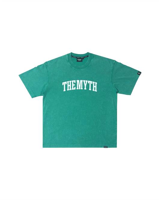 THE MYTH ARC OVERSIZED ACID WASH GREEN TEE