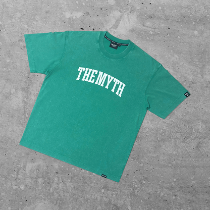 THE MYTH ARC OVERSIZED ACID WASH GREEN TEE