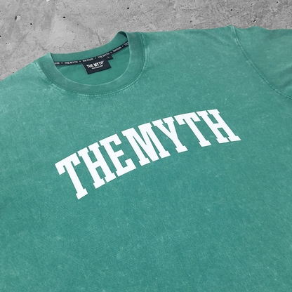 THE MYTH ARC OVERSIZED ACID WASH GREEN TEE