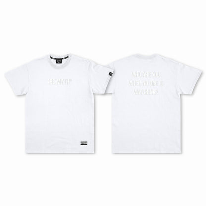 EMBOSSED PRINT TEE - WHITE