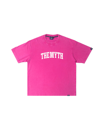 THE MYTH ARC OVERSIZED ACID WASH PINK TEE