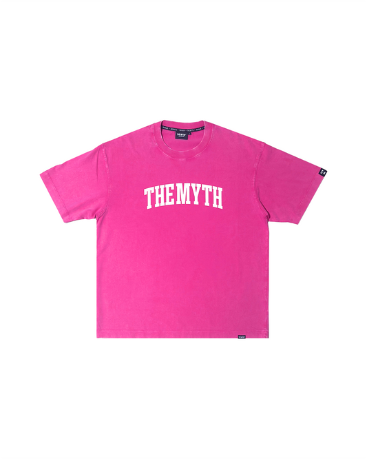 THE MYTH ARC OVERSIZED ACID WASH PINK TEE