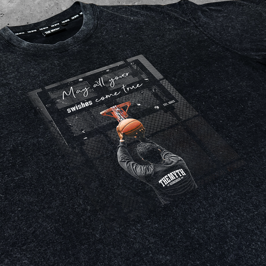 SWISH V2 OVERSIZED ACID WASH BLACK TEE