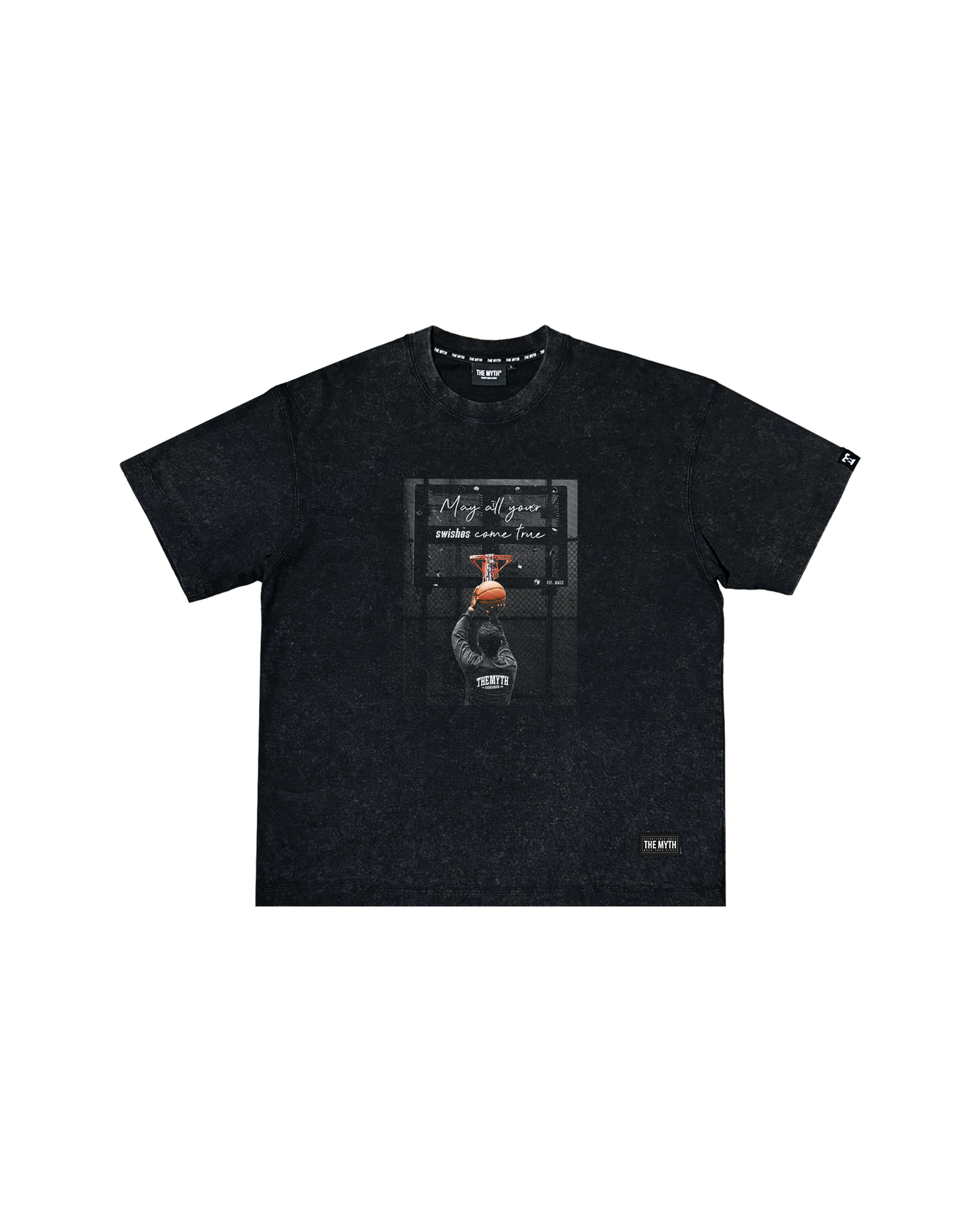 SWISH V2 OVERSIZED ACID WASH BLACK TEE