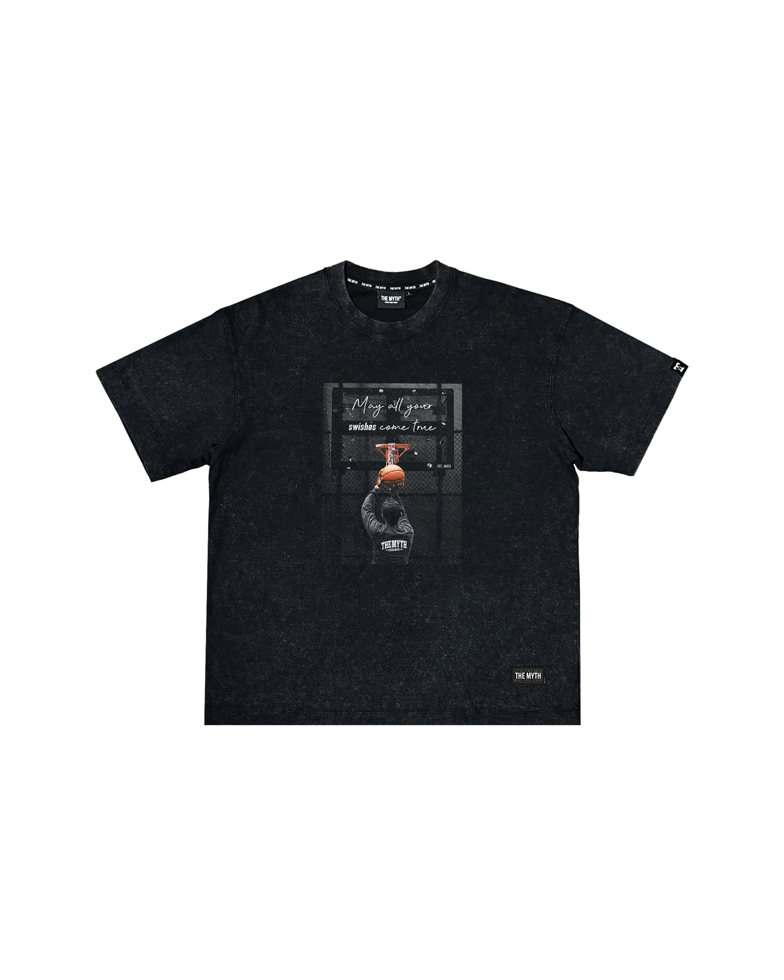 SWISH V2 OVERSIZED ACID WASH BLACK TEE